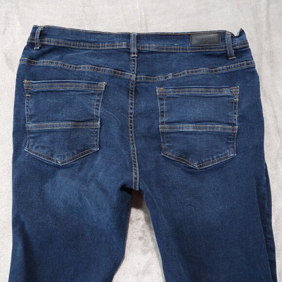 Kenneth Cole Jeans Men 36x30 Slim Fit Whiskering Dark Wash Stretch Preppy City - Picture 4 of 14